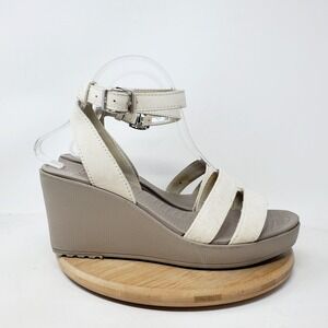 Crocs Leigh II Sandals Womens 10 Platform Strappy Wedge Heel Shoes